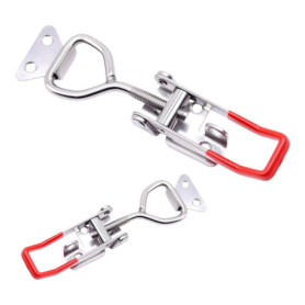 Lot de 2 fermetures à cliquet en acier inoxydable avec trou de serrure - Réglables 150-170 mm