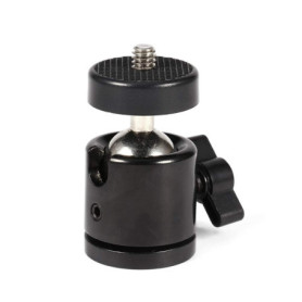 Mini Rotule 360° pour Trépied et Flash - Support Métallique Universel