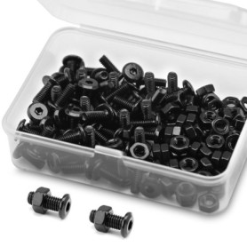 Kit de 60 Boulons et Écrous M4 en Acier Inoxydable Noir pour Meubles