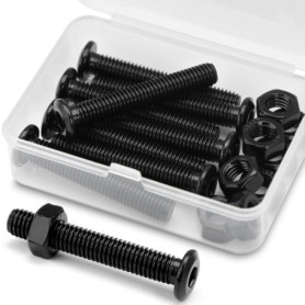 Kit de 8 Boulons et Écrous M8 en Acier Inoxydable Noir pour Meubles