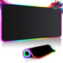 Tapis de Souris Gaming RGB XXL (800 x 300 mm), 14 Effets D'éclairage LED, Étanche, Antidérapant, Résistant à l'usure pour Gamer,