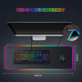 Tapis de Souris Gaming RGB XXL (800 x 300 mm), 14 Effets D'éclairage LED, Étanche, Antidérapant, Résistant à l'usure pour Gamer,
