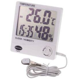 Thermomètre et Hygromètre Jumbo Brannan avec Horloge pour Intérieur et Extérieur