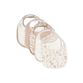 Lot de 5 bavoirs imperméables Jollein Bloomy avec fermeture Velcro