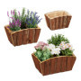 Lot de 3 Pots de Fleurs en Bois Naturel - Décoration Vintage pour Jardin