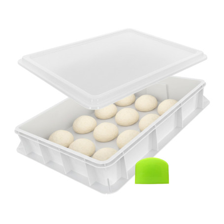 Boîte à Pâte à Pizza Empilable Relaxdays avec Couvercle et Spatule