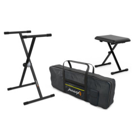 Pack Audibax Onyx - Support et Banc Pliable pour Piano 61 Touches