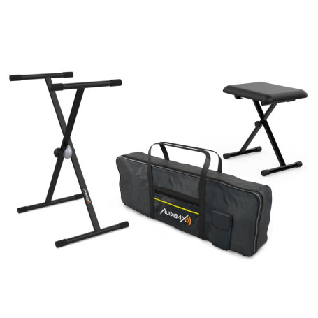 Pack Audibax Onyx - Support et Banc Pliable pour Piano 61 Touches