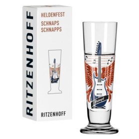 Verre à Liqueur RITZENHOFF Heldenfest - Motif Guitare Cuivre Bleu Noir 40 ml