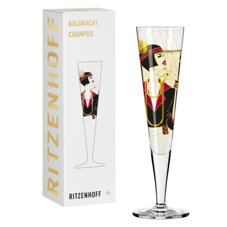 Flûte à Champagne Ritzenhoff Goldnacht - Design Élégant en Or Véritable - 200 ml
