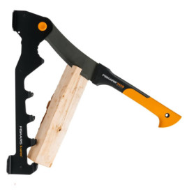 Kit de Fendeur de Bois Fiskars avec Support Mural et Serpe WoodXpert XA3