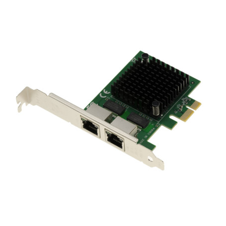 Carte Contrôleur Réseau PCIe 2.5G avec 2 Ports RJ45 - Chipset Intel I225-V