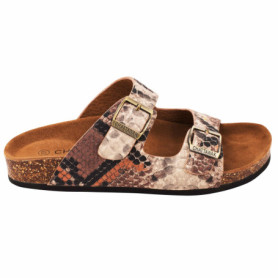 Mules Confort Double Boucles Chattawak Femme - Orphee Serpent Choco, Taille 39