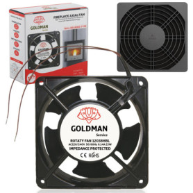 Ventilateur Axial Haute Température avec Grille et Filtre pour Cheminée - 120 mm