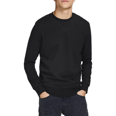Pull à Col Rond Noir pour Homme - JACK & JONES JJEBASIC