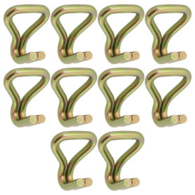 Lot de 10 Crochets à Double Pointe OTOTEC pour Sangles de 25 mm - Fixation Durable et Pratique