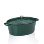 Cocotte Ovale en Fonte Émaillée Kela - 9,3 L - Induction et Couvercle Vert Émeraude