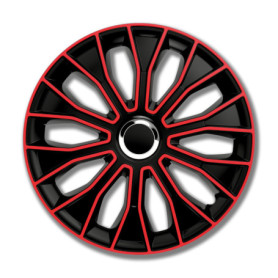 Enjoliveurs 16 Pouces Petex Noir/Rouge - Lot de 4 pour Véhicules