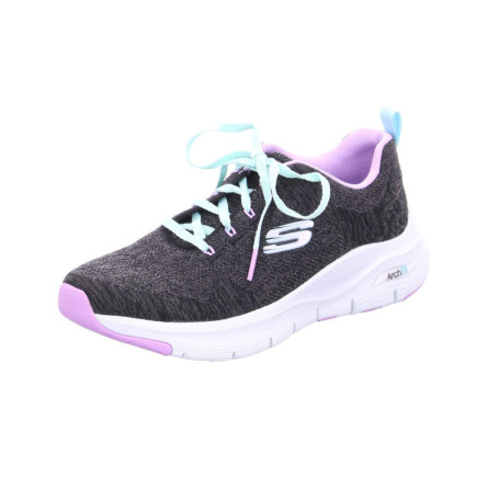 Baskets Femme Skechers Arch Fit Comfy Wave - Noir Tricot et Lavande