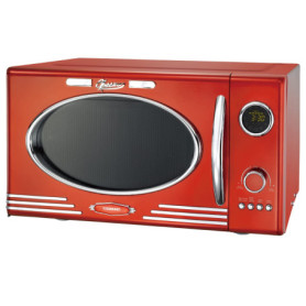 Four à Micro-Ondes Rétro Melissa 23L avec Fonction Grill - Rouge Métallisé