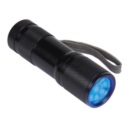 Lampe de Poche UV Perel avec 9 LED - Détection de Billets et Insectes