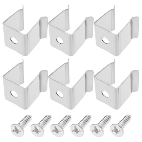 Lot de 50 Clips de Fixation en Acier Inoxydable pour Bandes LED