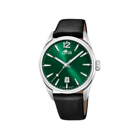 Montre Homme Lotus Analogique Cuir Noir - Étanche 10 ATM
