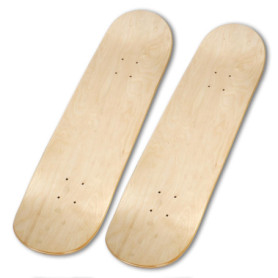 Lot de 2 Planches de Skateboard en Bois Naturel - 79 x 20 cm