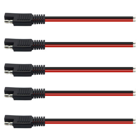 Câble de connecteur SAE 12V 14 AWG - Lot de 5 pour motos et voitures