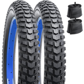 Pack de 2 Pneus Fat E-Vélo 20x3.0 avec 2 Chambres à Air