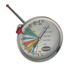 Thermomètre à Sucre Brannan avec Cadran et Sonde de 300 mm pour Confitures et Friture