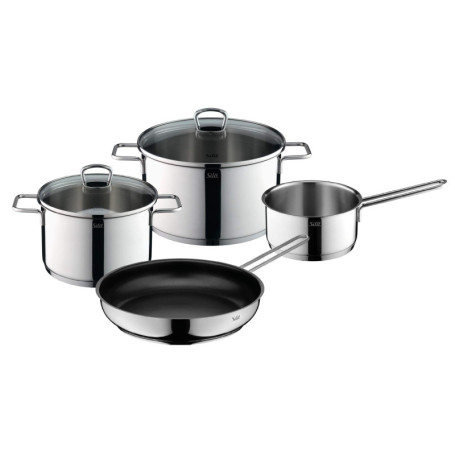 Set de Casseroles Silit Alicante en Acier Inoxydable avec Couvercles en Verre