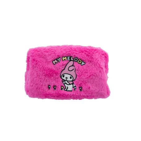 Trousse de Toilette Hello Kitty en Fausse Fourrure Rose - Pratique et Spacieuse