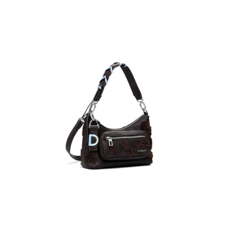 Sac à épaule Desigual Medellin en chocolat avec motif floral