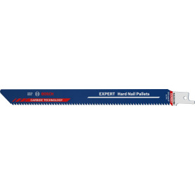 Lames de Scie Sabre Bosch Expert Hard Nail Pallets - 10 Pièces pour Bois et Métal Dur