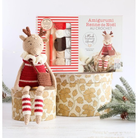 Coffret Amigurumi Renne de Noël au Crochet - Créations Magiques