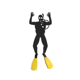 Marque-page Scuba Balvi en Plastique Noir et Jaune - Idéal pour les Amateurs de Plongée