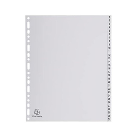 Intercalaires A4 Maxi en Polypropylène Recyclé - 31 Onglets Imprimés