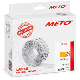 Étiquettes adhésives Meto orange fluo 26x12 mm - 12 000 unités