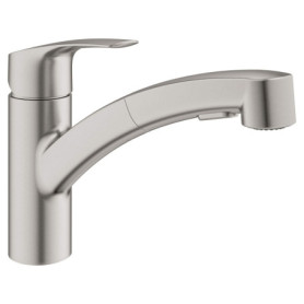 Robinet de Cuisine GROHE Eurosmart à Douchette Extractible en Acier Supersteel