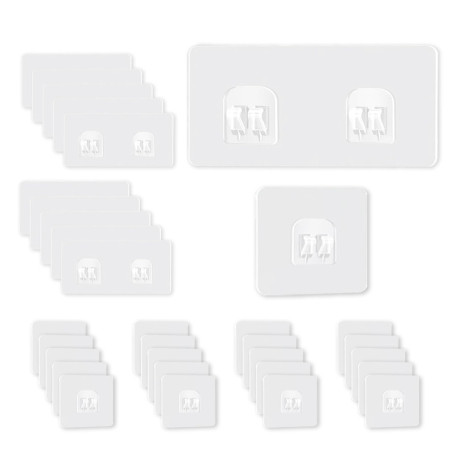 DALAETUS 30 Crochets Adhésifs Muraux Transparent pour Salle de Bain