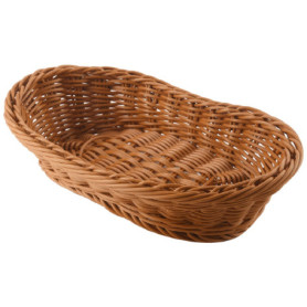 Panier à repas ovale en osier tressé Hopbucan - 11 pouces pour fruits et cosmétiques