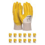 Gants de travail en coton avec protection nitrile - Taille 9 - 12 paires