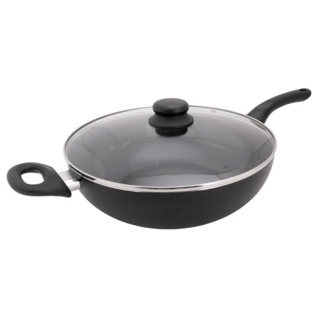 Wok Anti-Adhésif en Aluminium 30 cm avec Couvercle - Cosy & Trendy