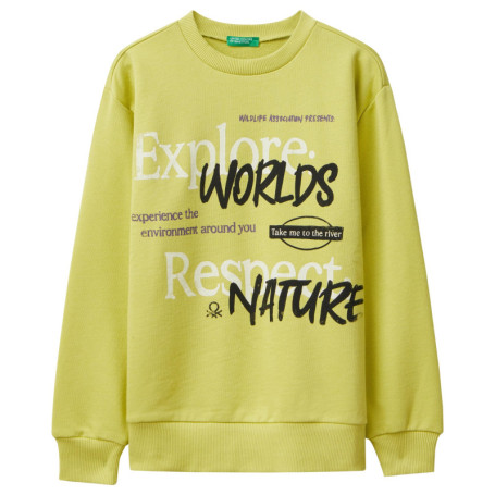 Pull Enfant United Colors of Benetton Vert à Imprimé Doux