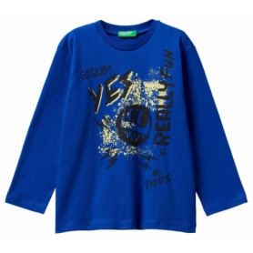 T-shirt à Manches Longues Enfant United Colors of Benetton - Imprimé Bicolore