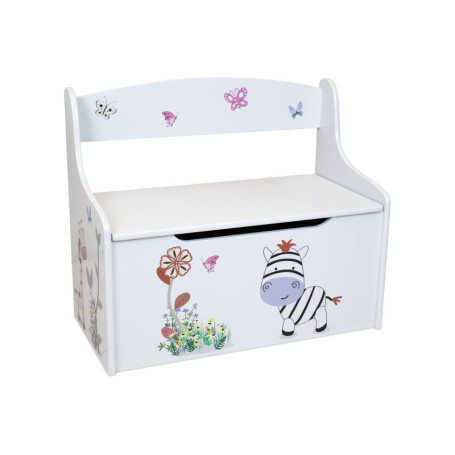 Coffre en Bois Multifonctionnel pour Enfants avec Dossier et Couvercle - Teorema Giocattoli