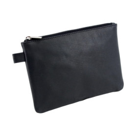Porte-monnaie en cuir noir Alassio 42233 avec fermeture éclair
