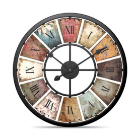 Horloge Murale Vintage XXL Samu en Métal - Charme Antique de 60 cm