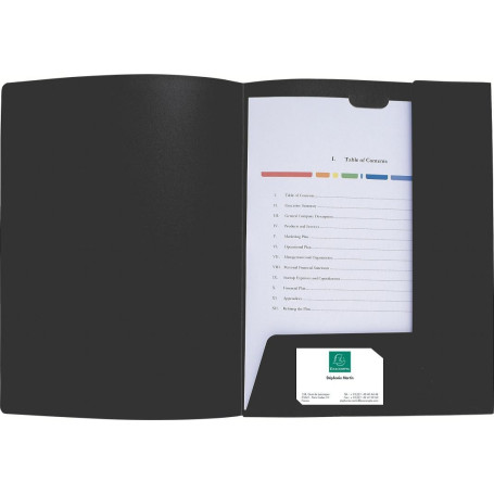 Exacompta Chemises de Présentation Krea Cover en Polypropylène Noir - Lot de 30